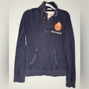 Abercrombie & Fitch Vintage Muscle Pullover Sweater Men Blue Patch